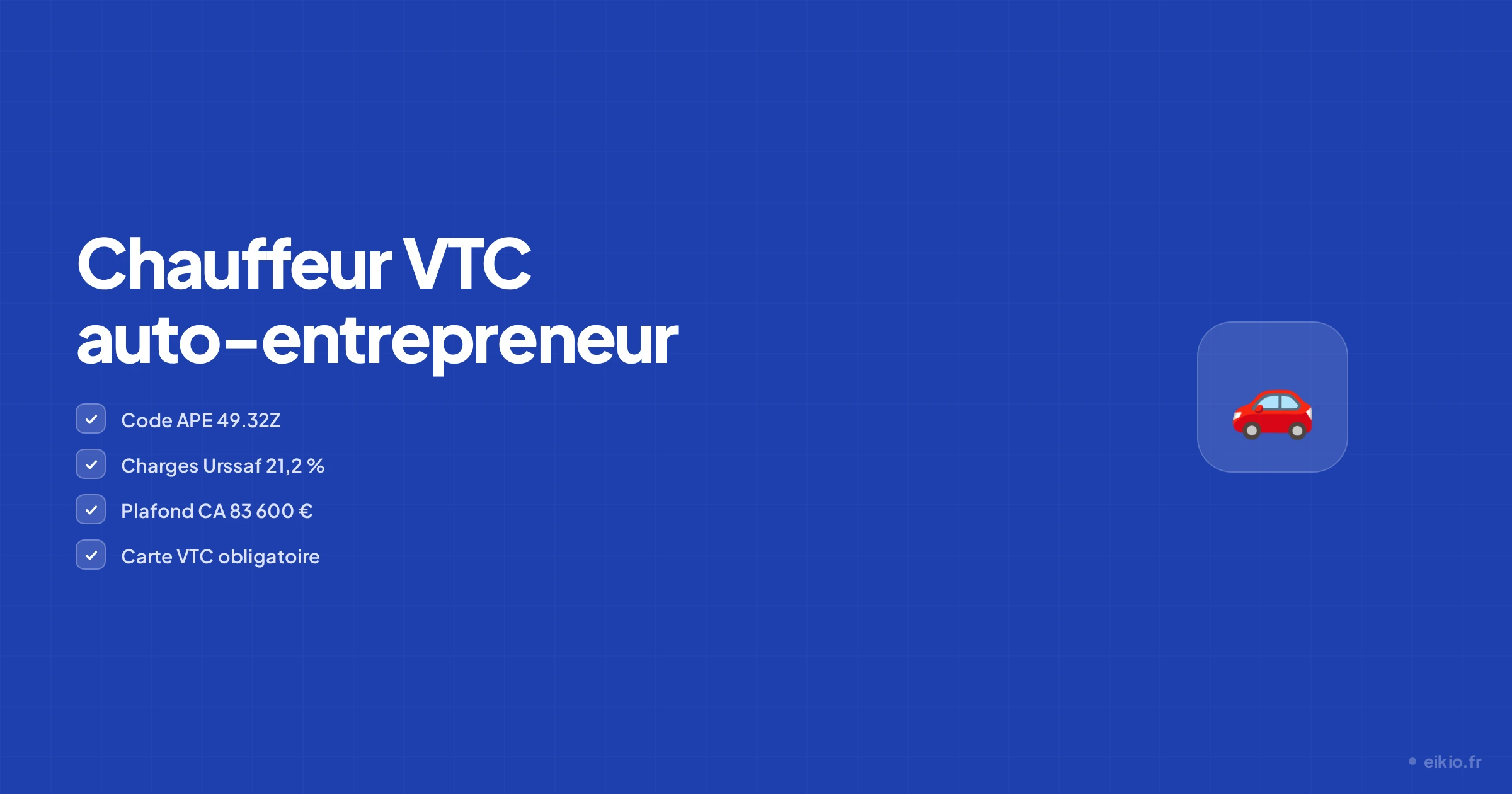 Devenir chauffeur VTC auto-entrepreneur en 2026 : guide complet